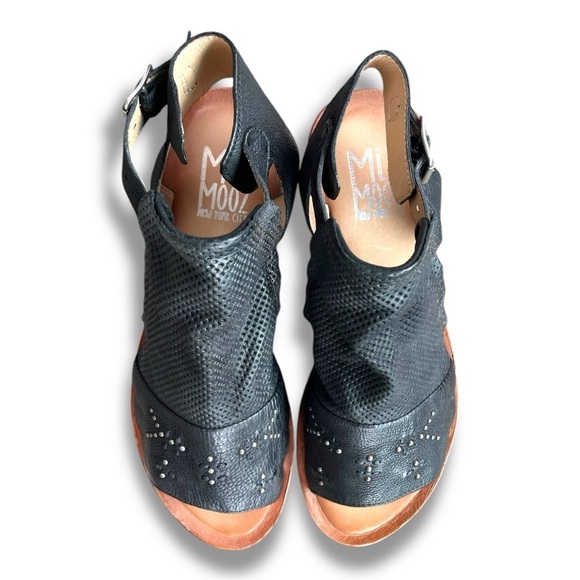 Mix Mooz Fifi Black Leather Hook & Loop Strap Sandals Womens Sz 11 NWOB - Picture 7 of 13